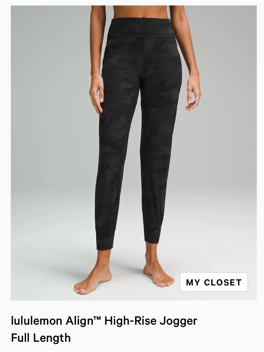 lululemon Align High-Rise Jogger Black Heritage 360 Camo size 6 Excellent